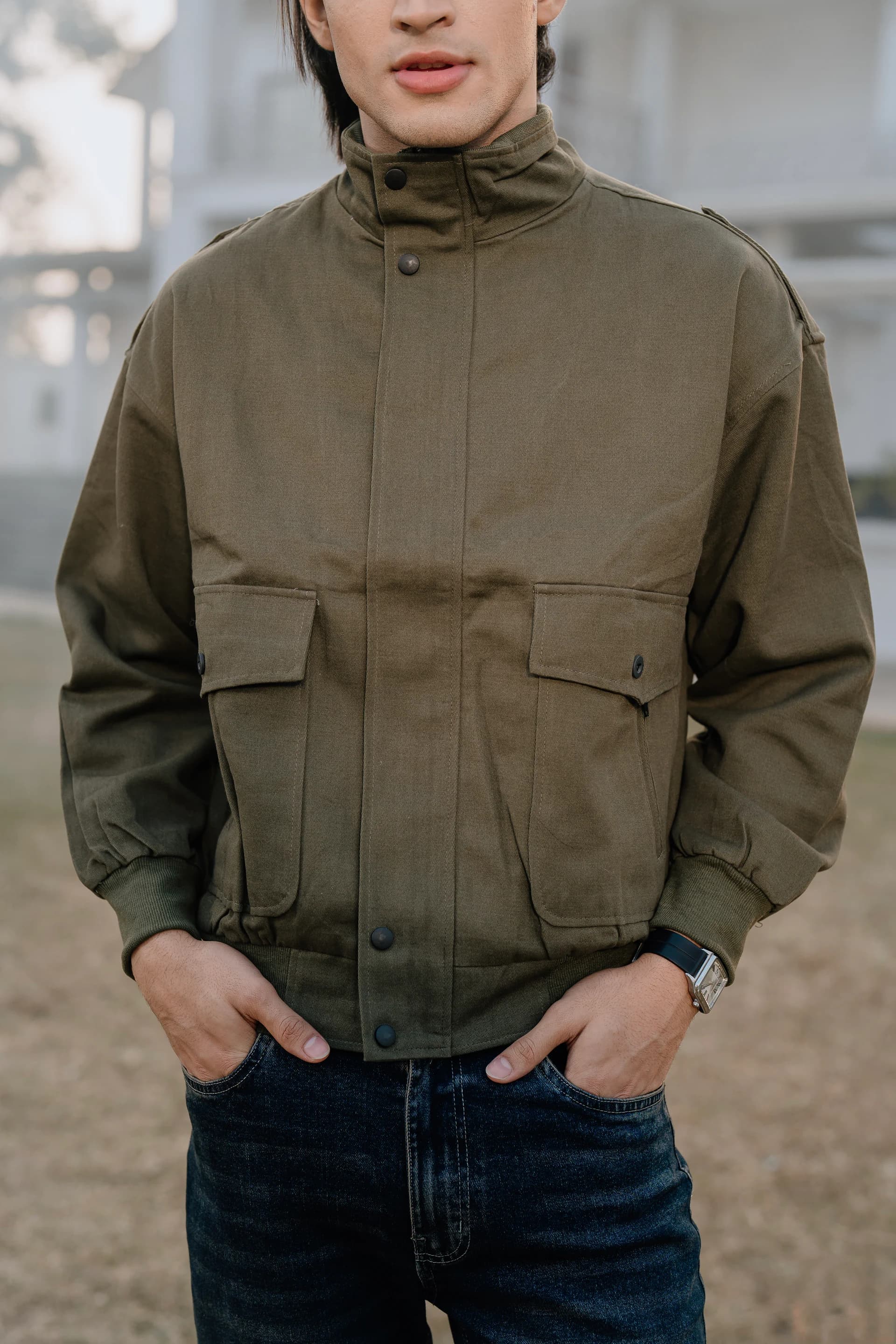 Double Pocket Jacket - Olive
