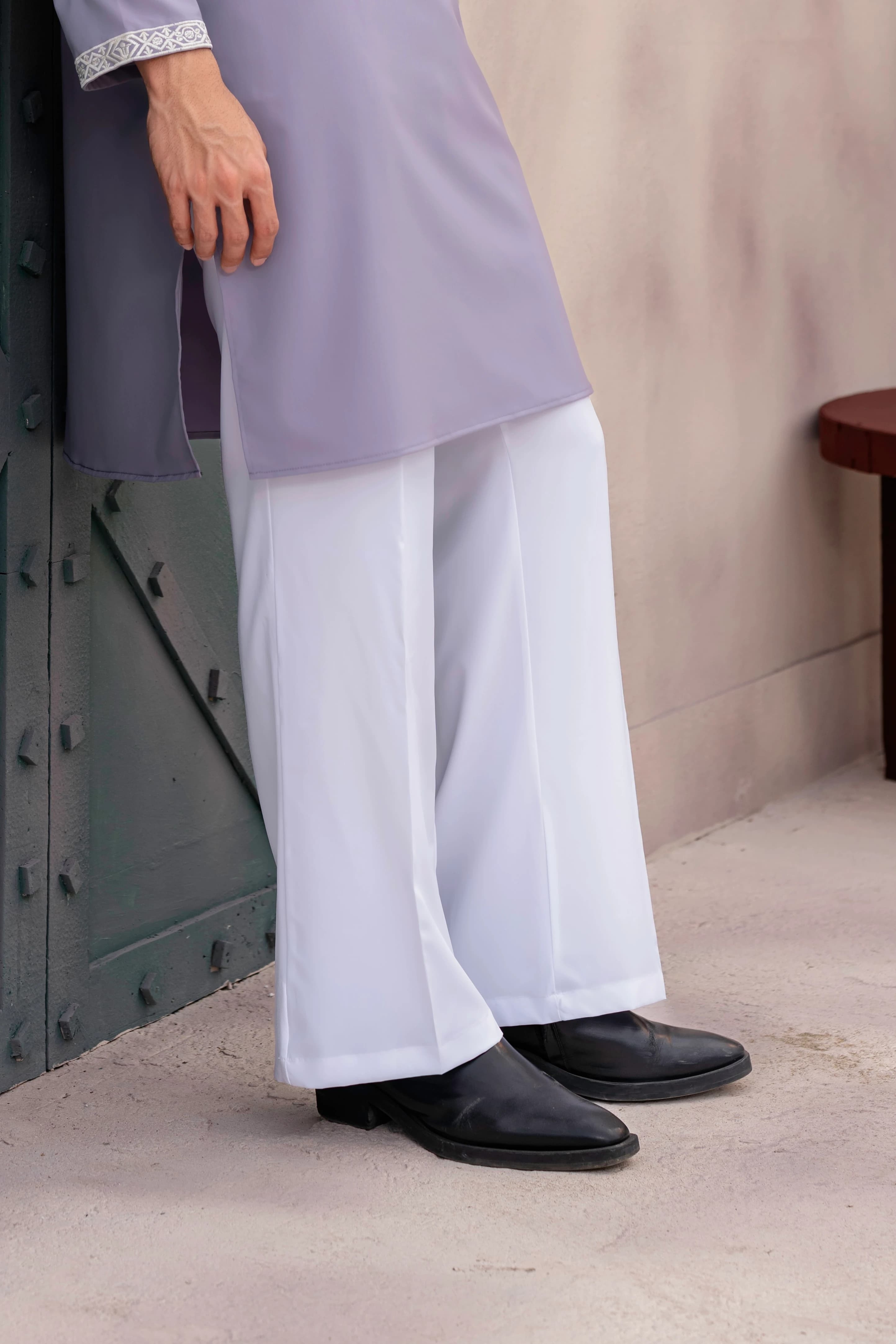 Flared Pajama – White