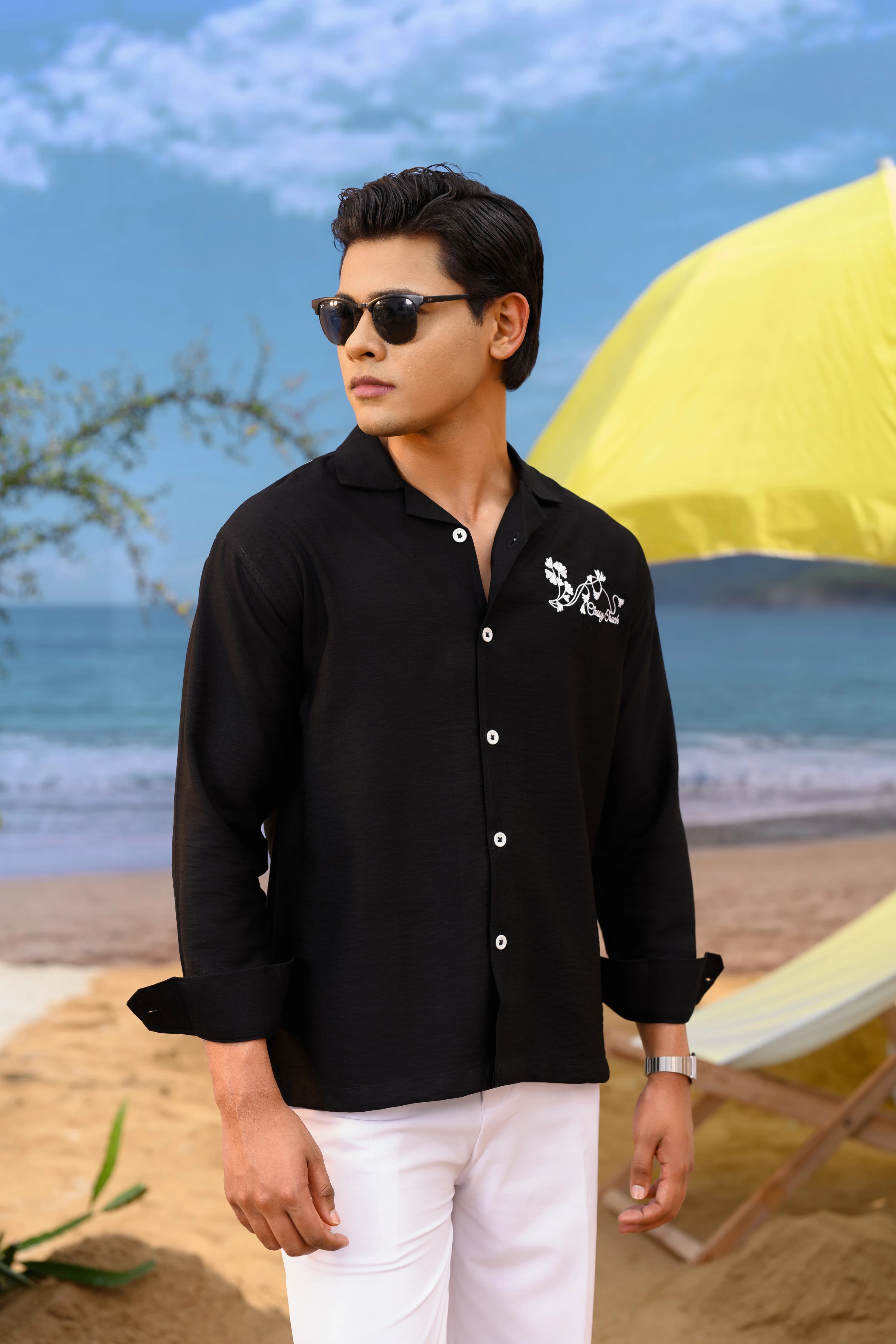 Floral Embo Shirt | Black