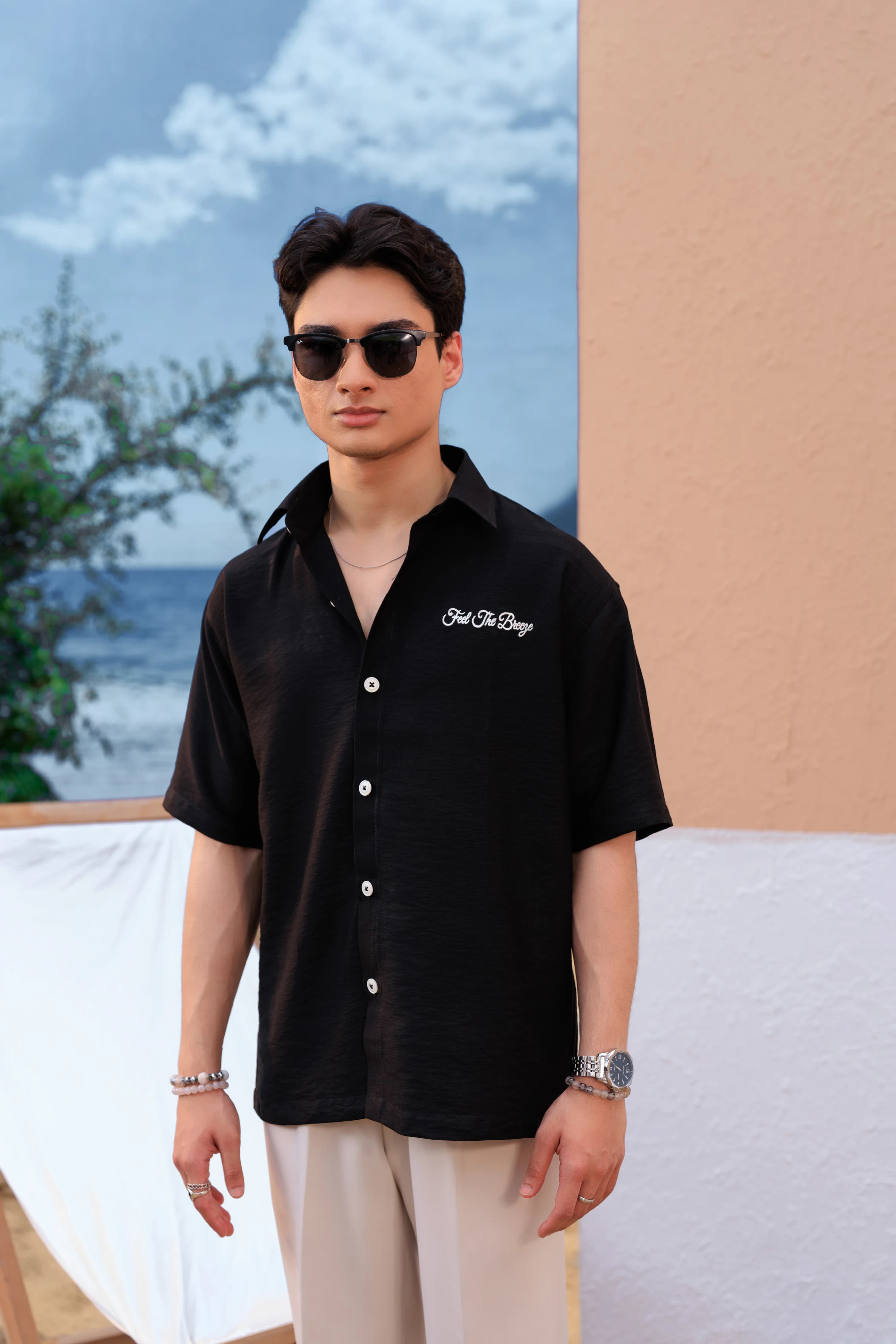 Boxy Embo Shirts - Black