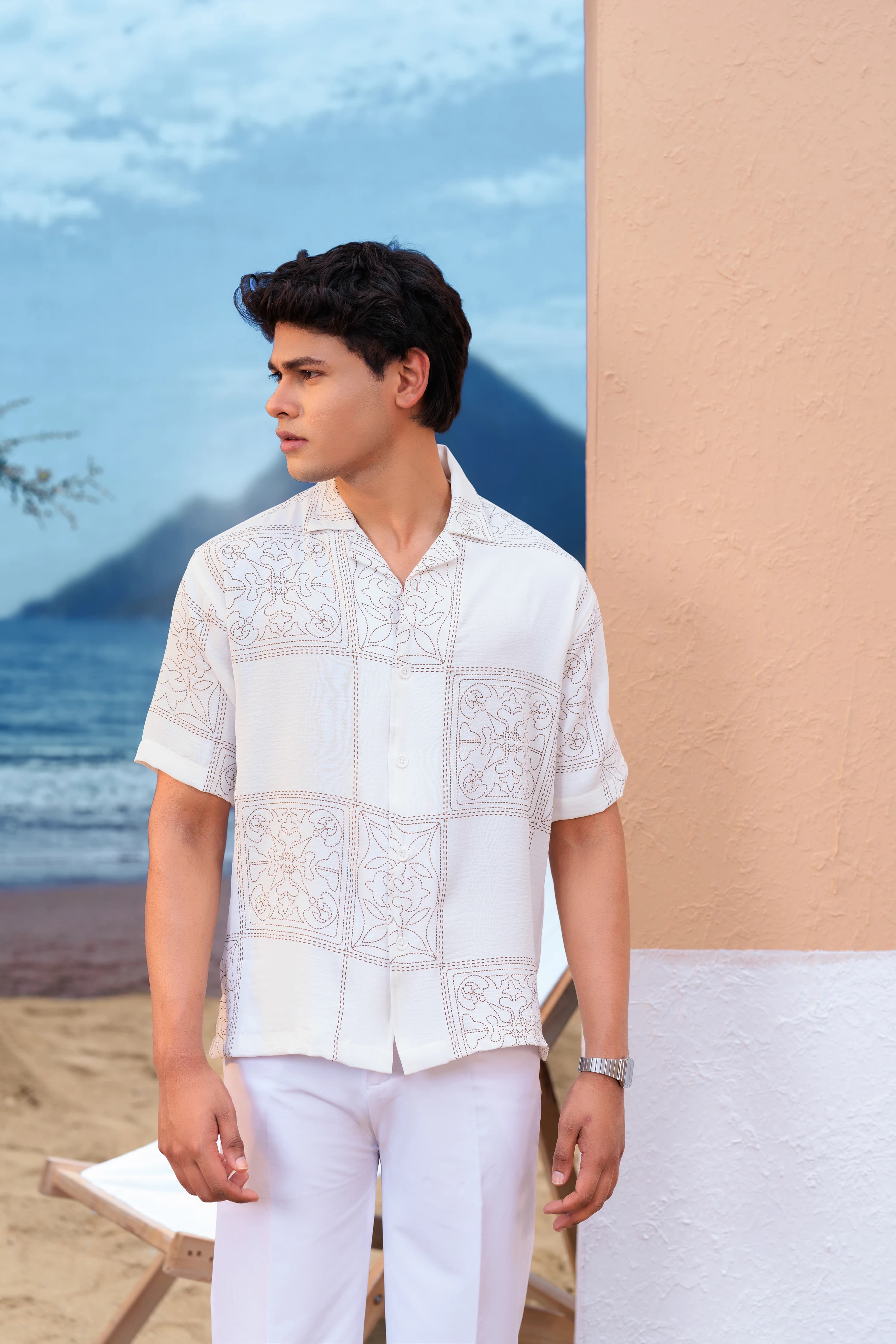  Relaxed Cuban Shirts - White thumbnail 5