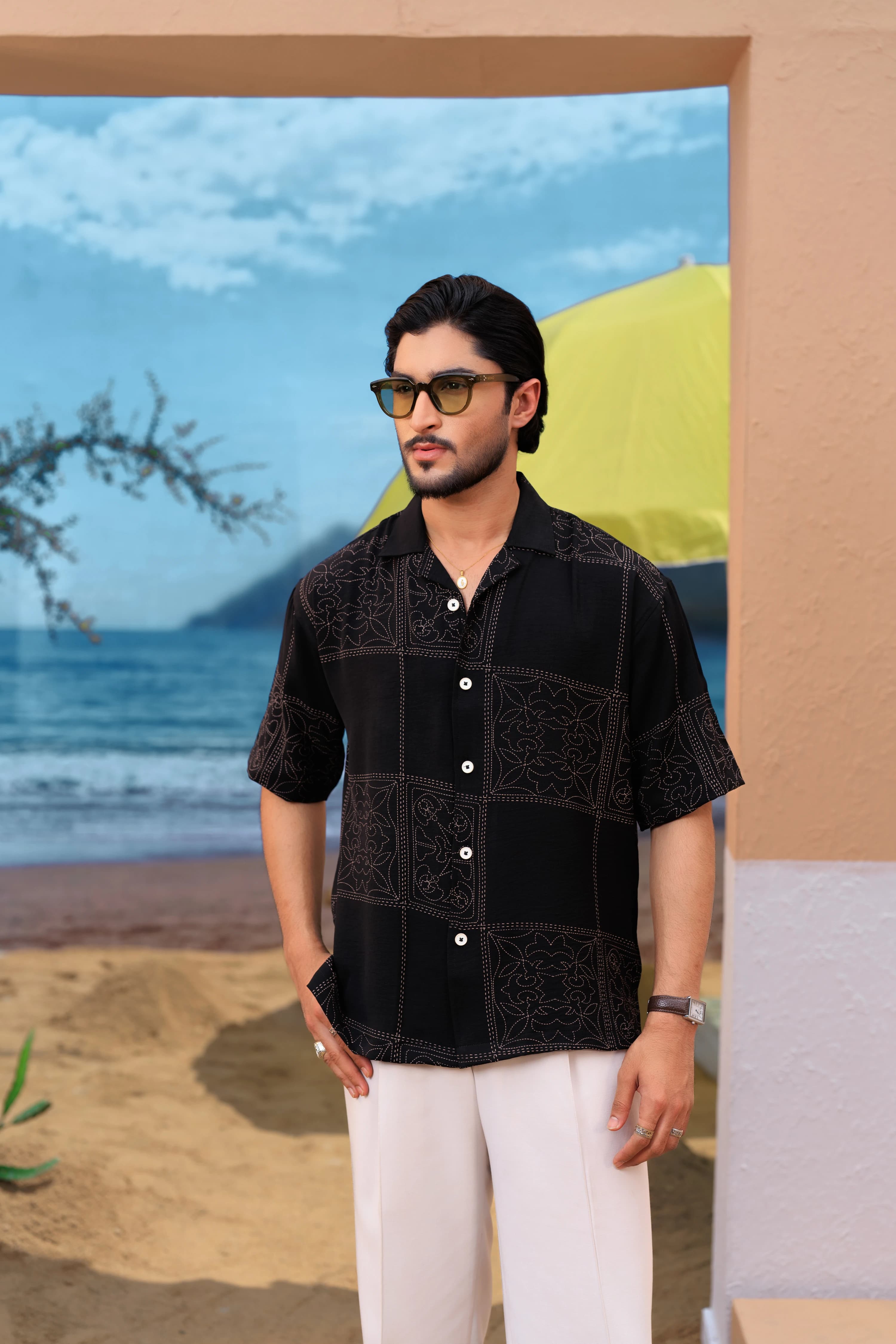 Relaxed Cuban Shirts - Black