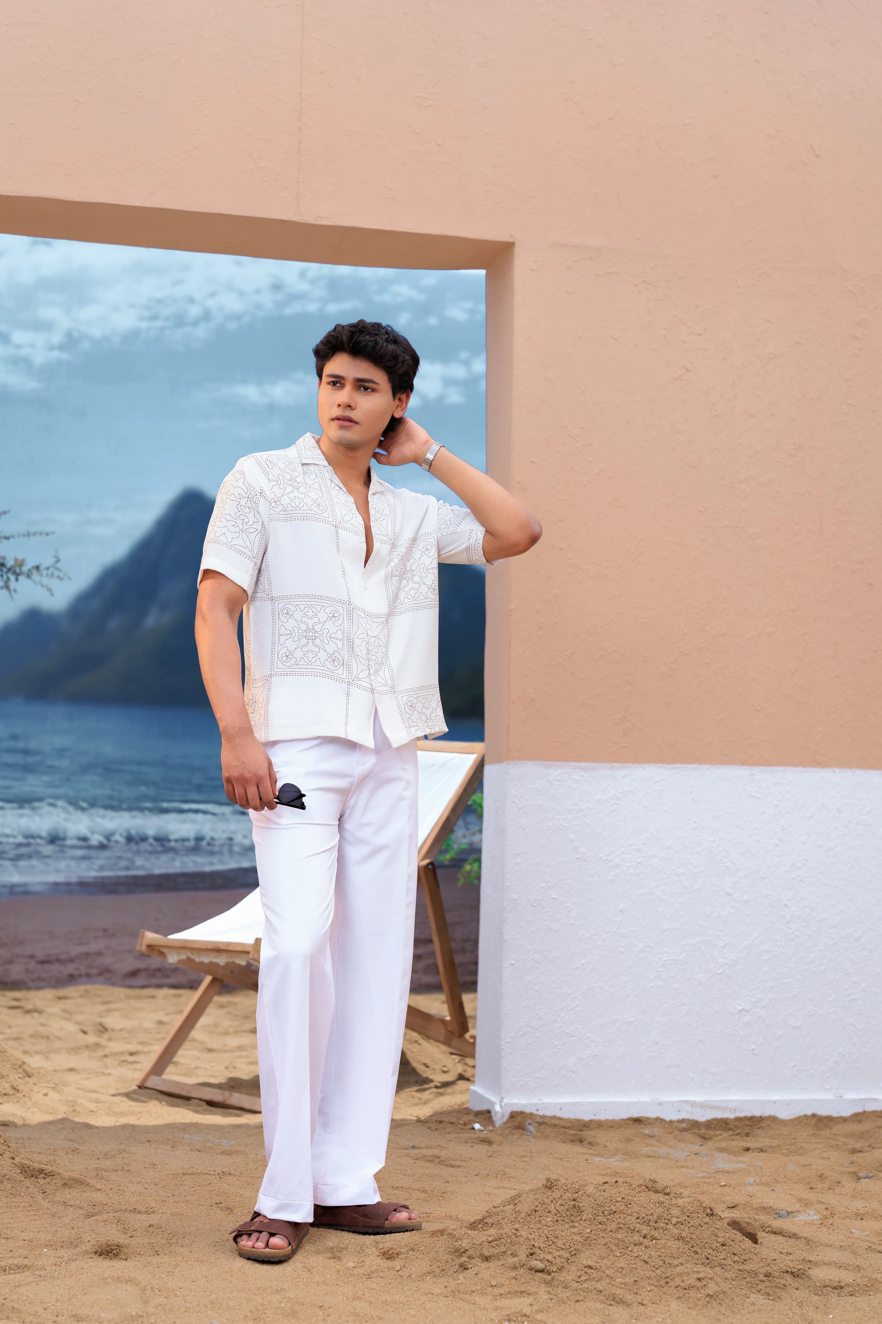  Relaxed Cuban Shirts - White thumbnail 4