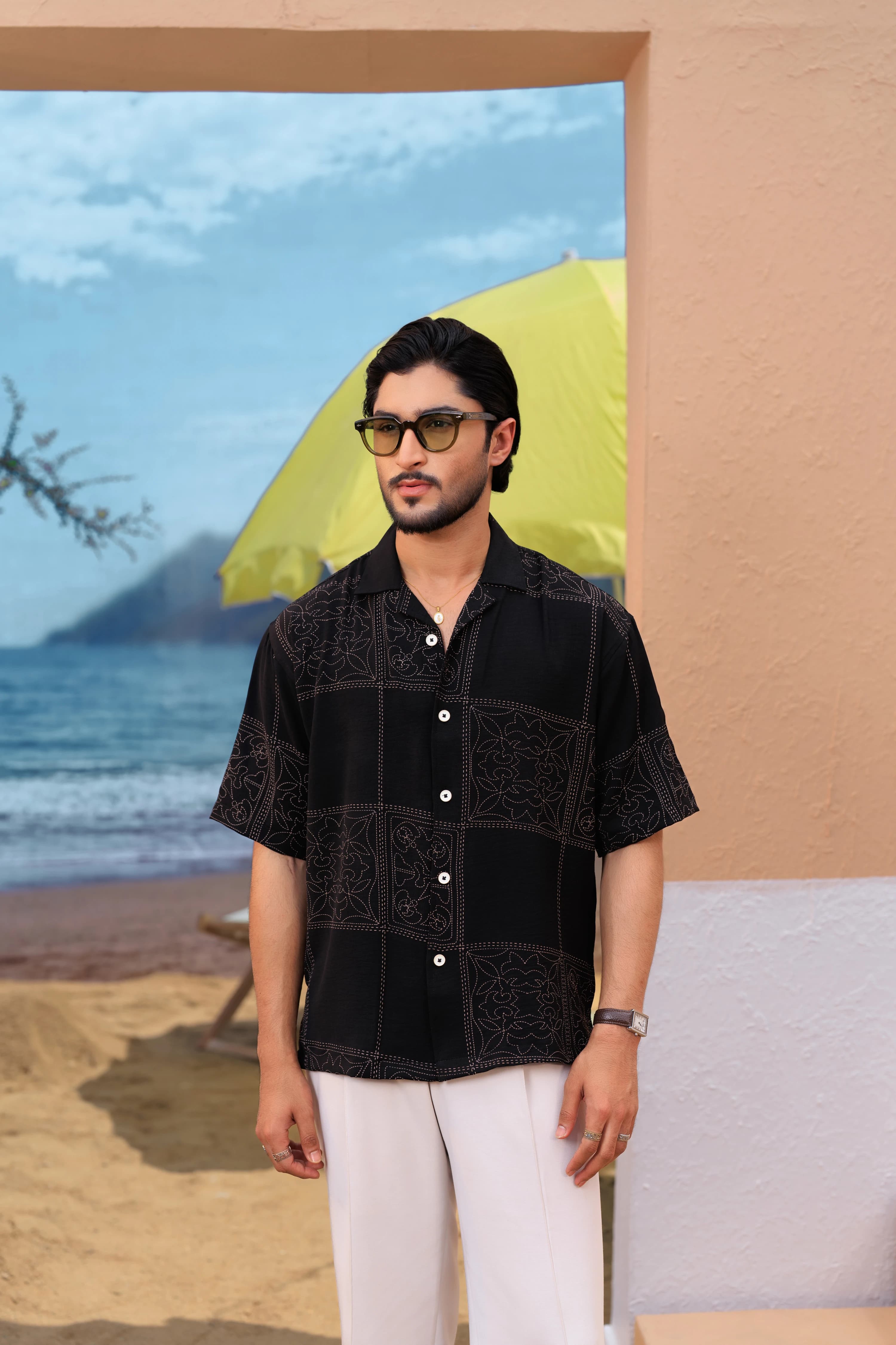  Relaxed Cuban Shirts - Black