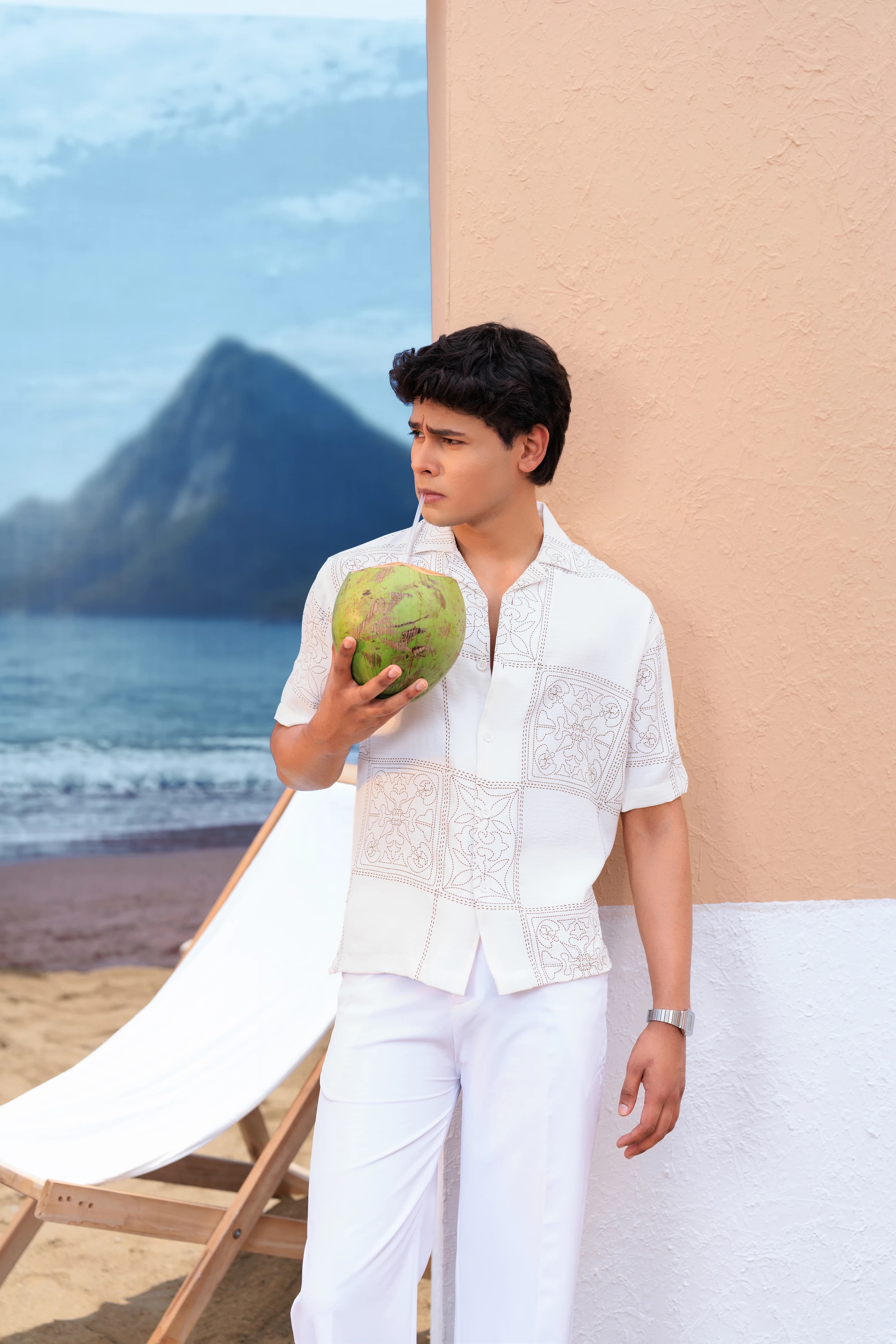  Relaxed Cuban Shirts - White thumbnail 3