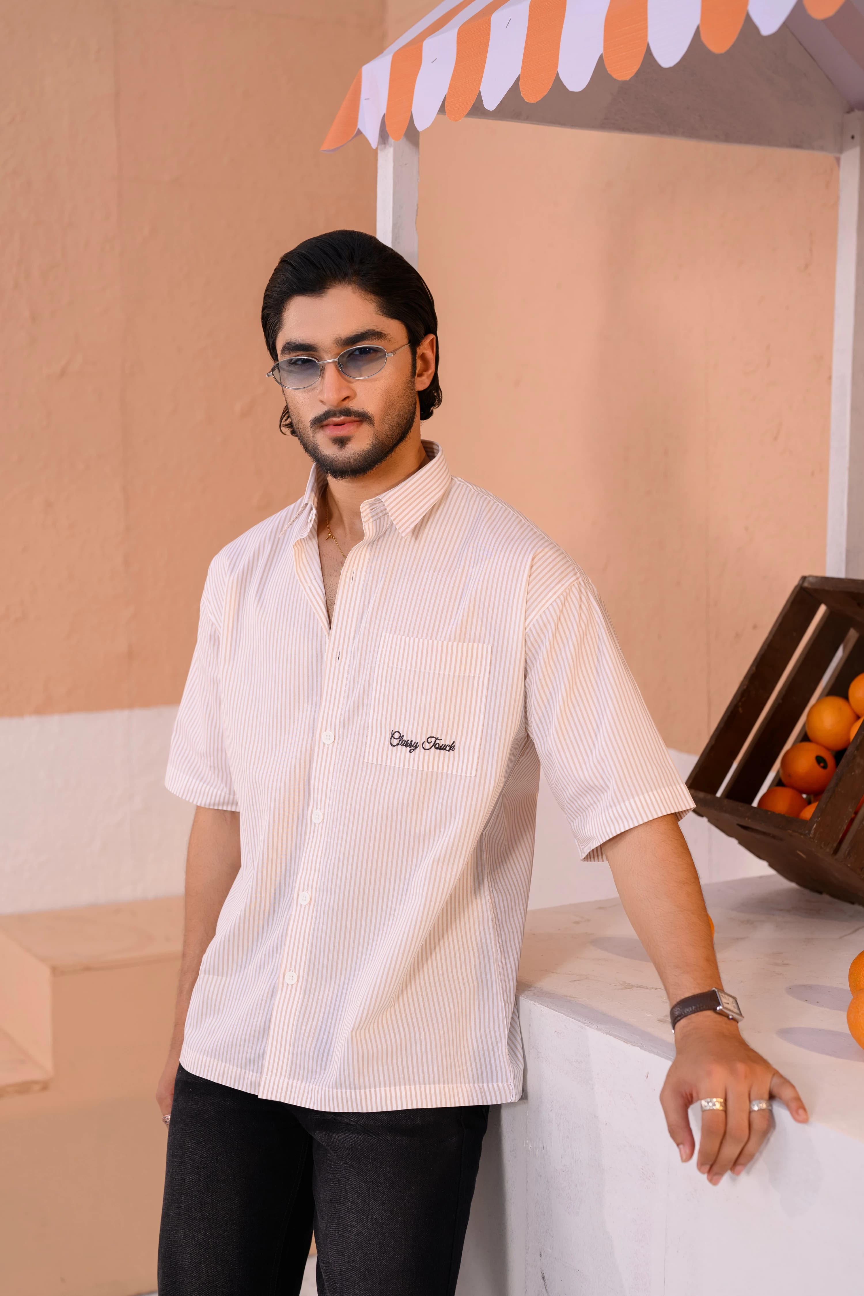 Stripe Boxy Shirt | Yellow
