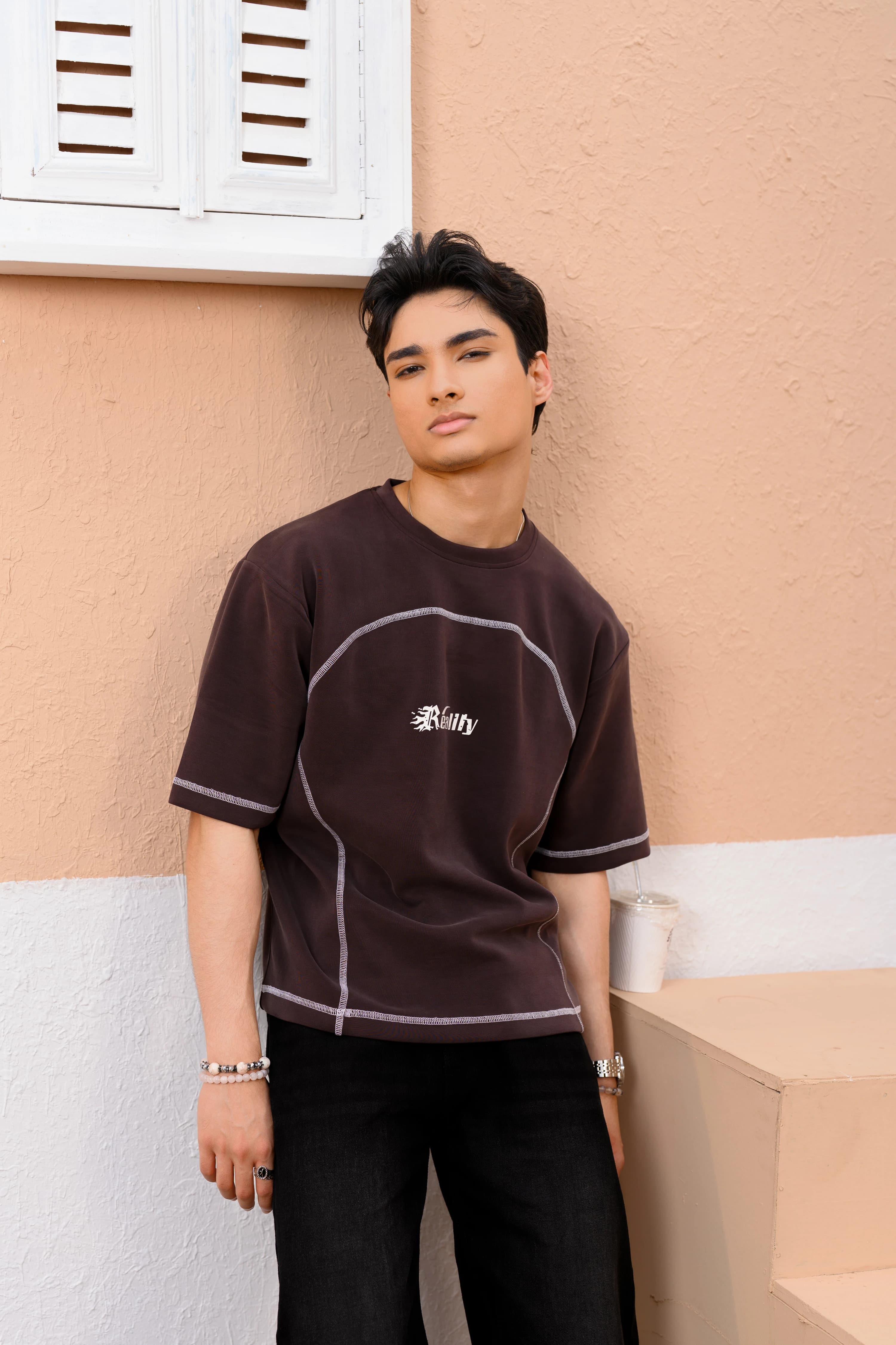 Boxy Cropped Tee | Chocolate thumbnail 4