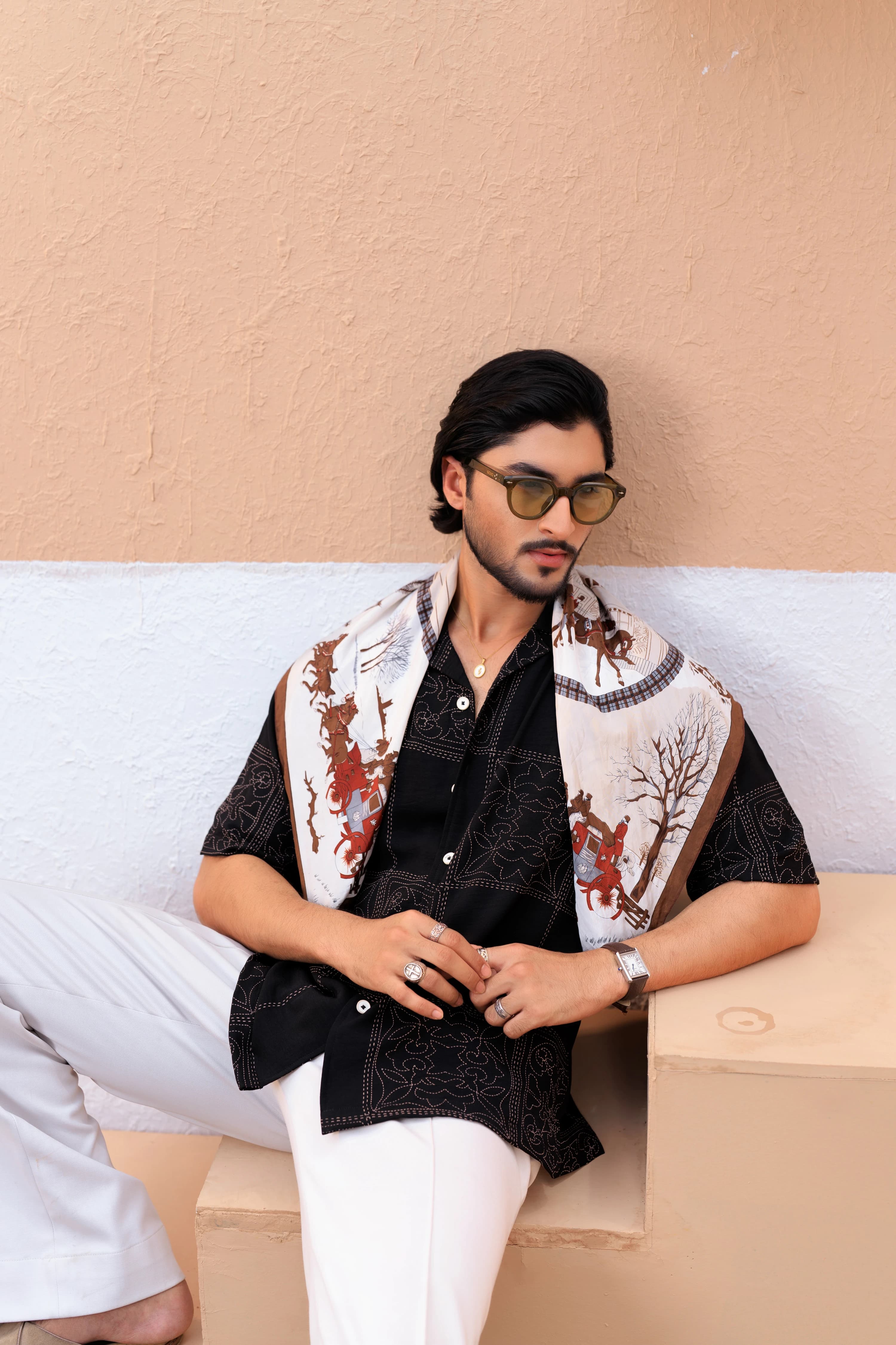  Relaxed Cuban Shirts - Black thumbnail 4