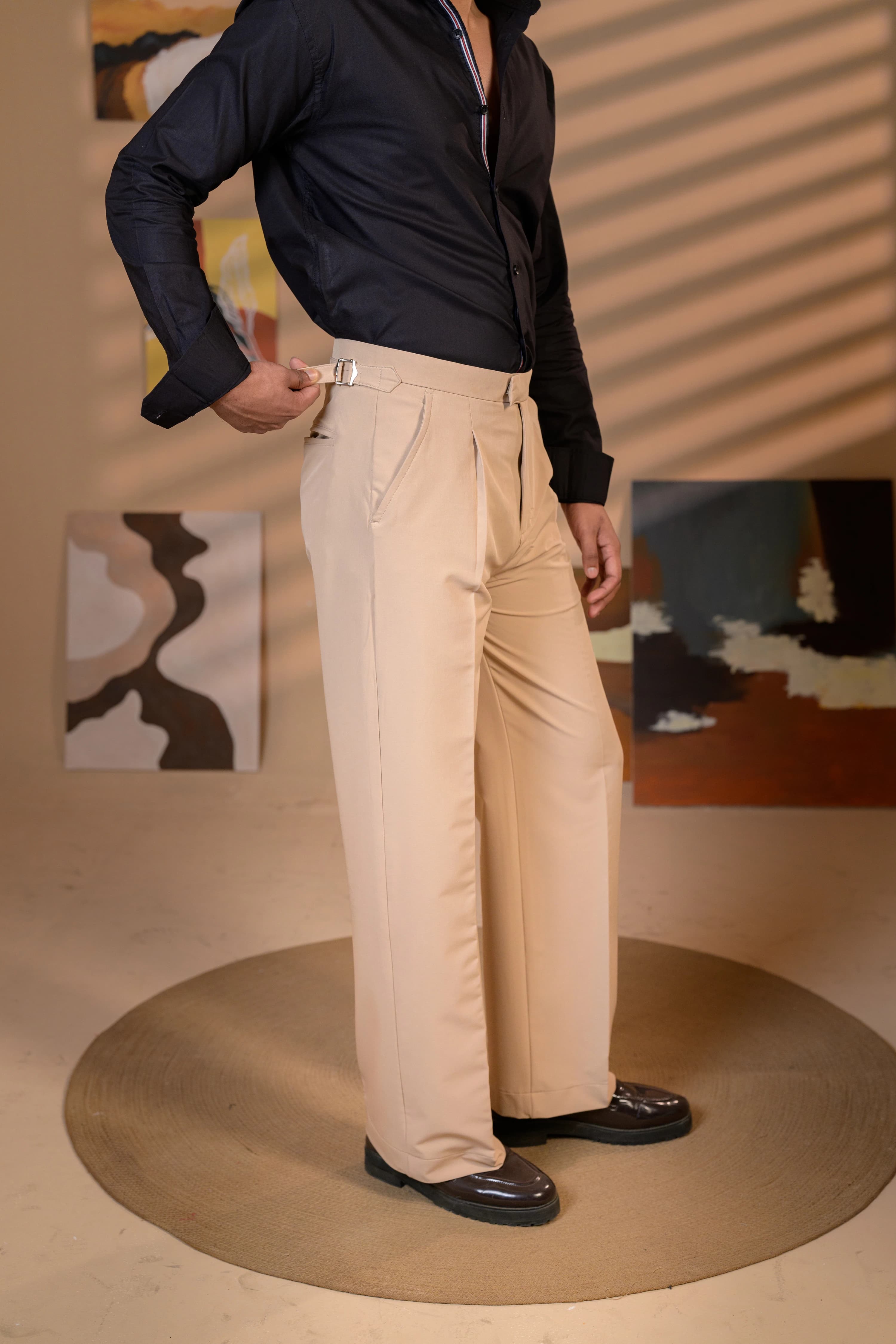 Beige | Straight Wide Leg Pant thumbnail 3