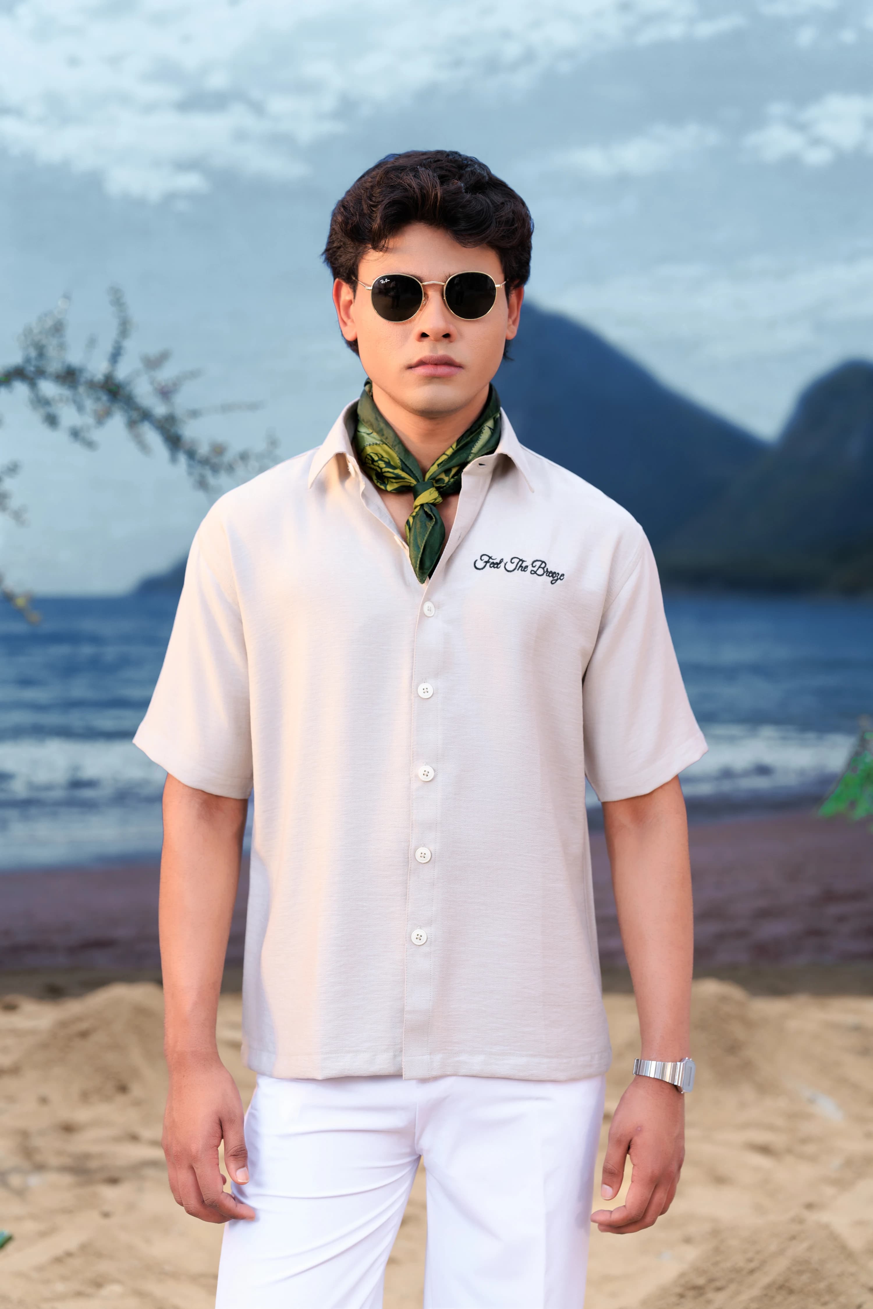 Boxy Embo Shirts - Cream