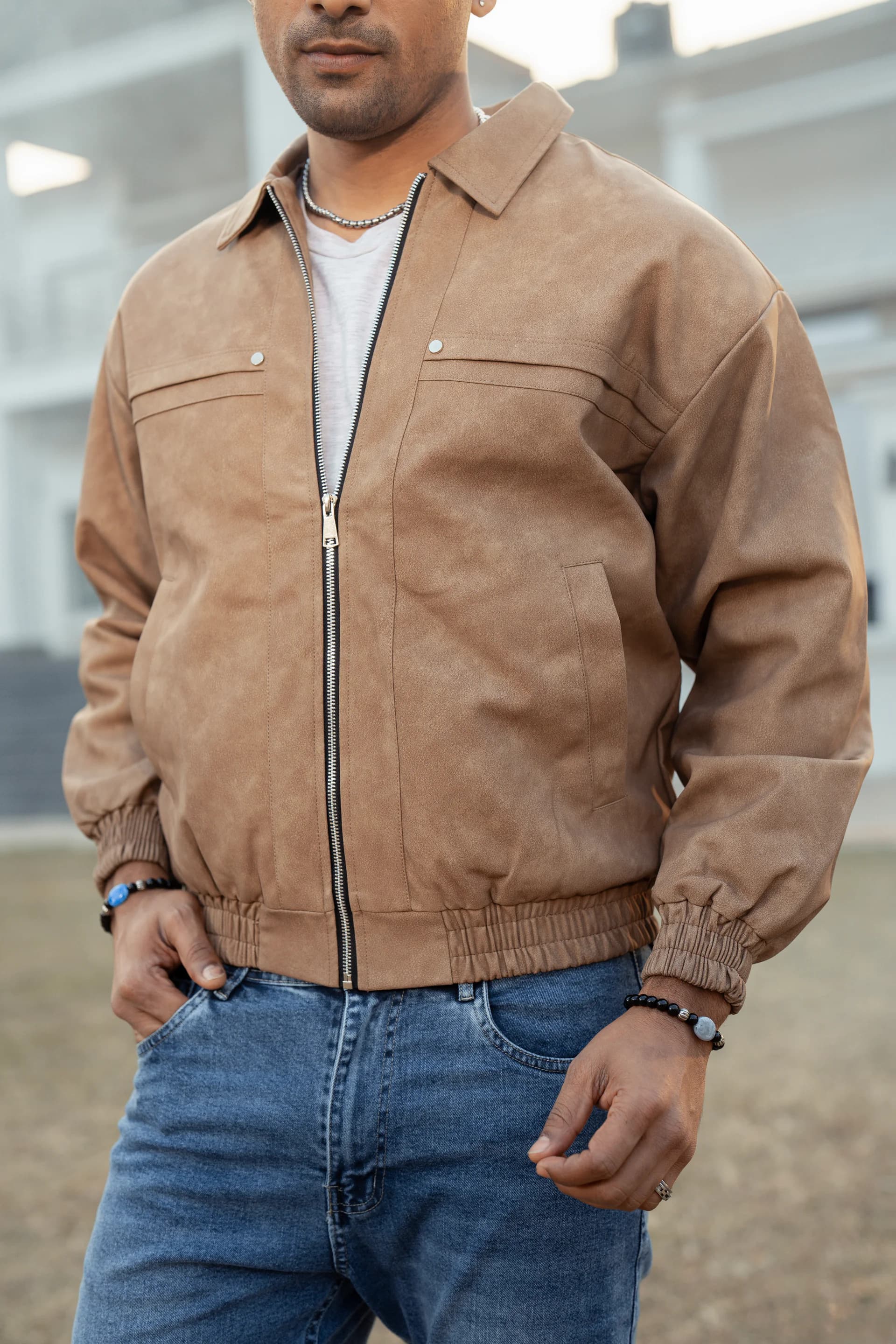 Imported Leather Jacket - Brown