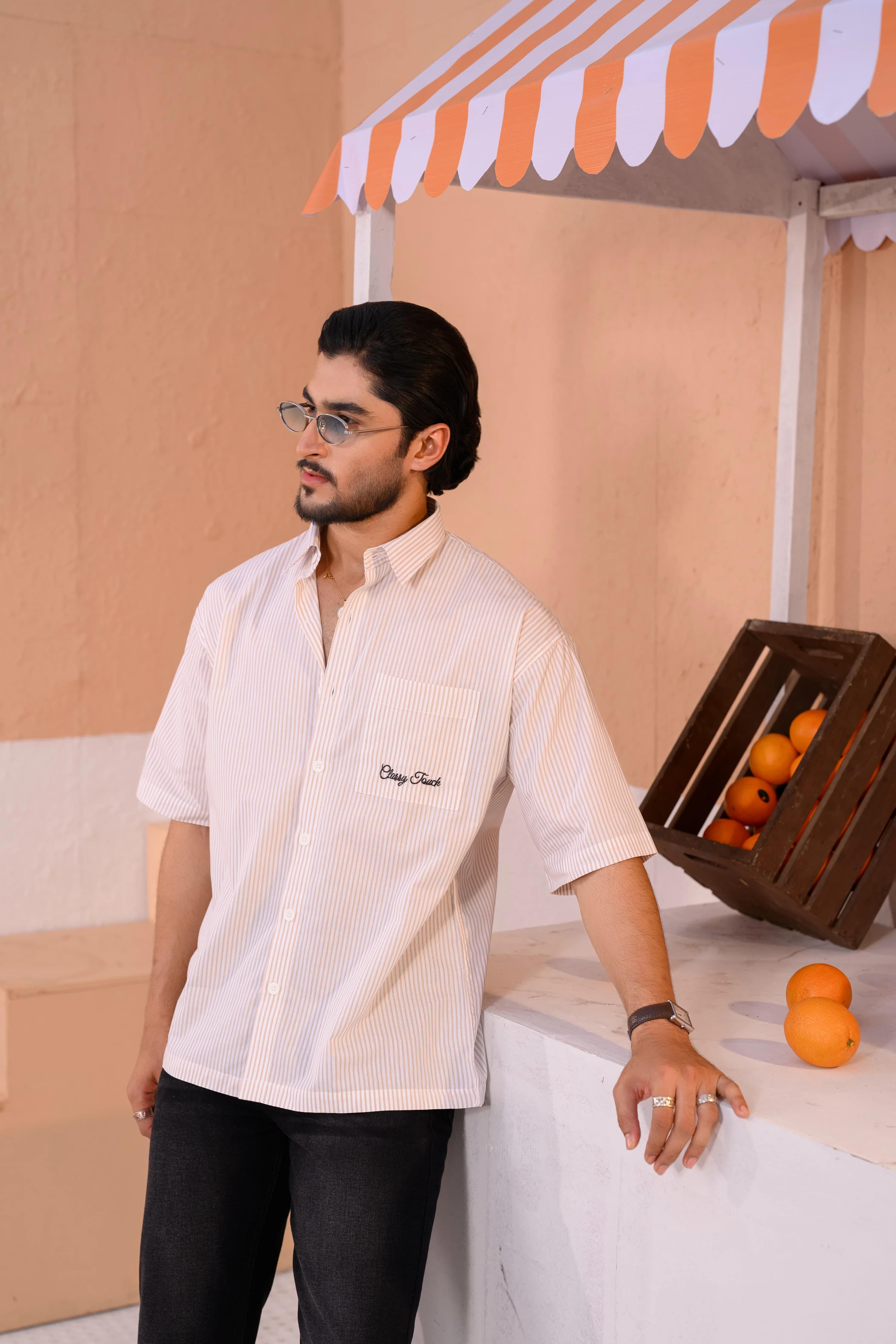 Stripe Boxy Shirt | Yellow