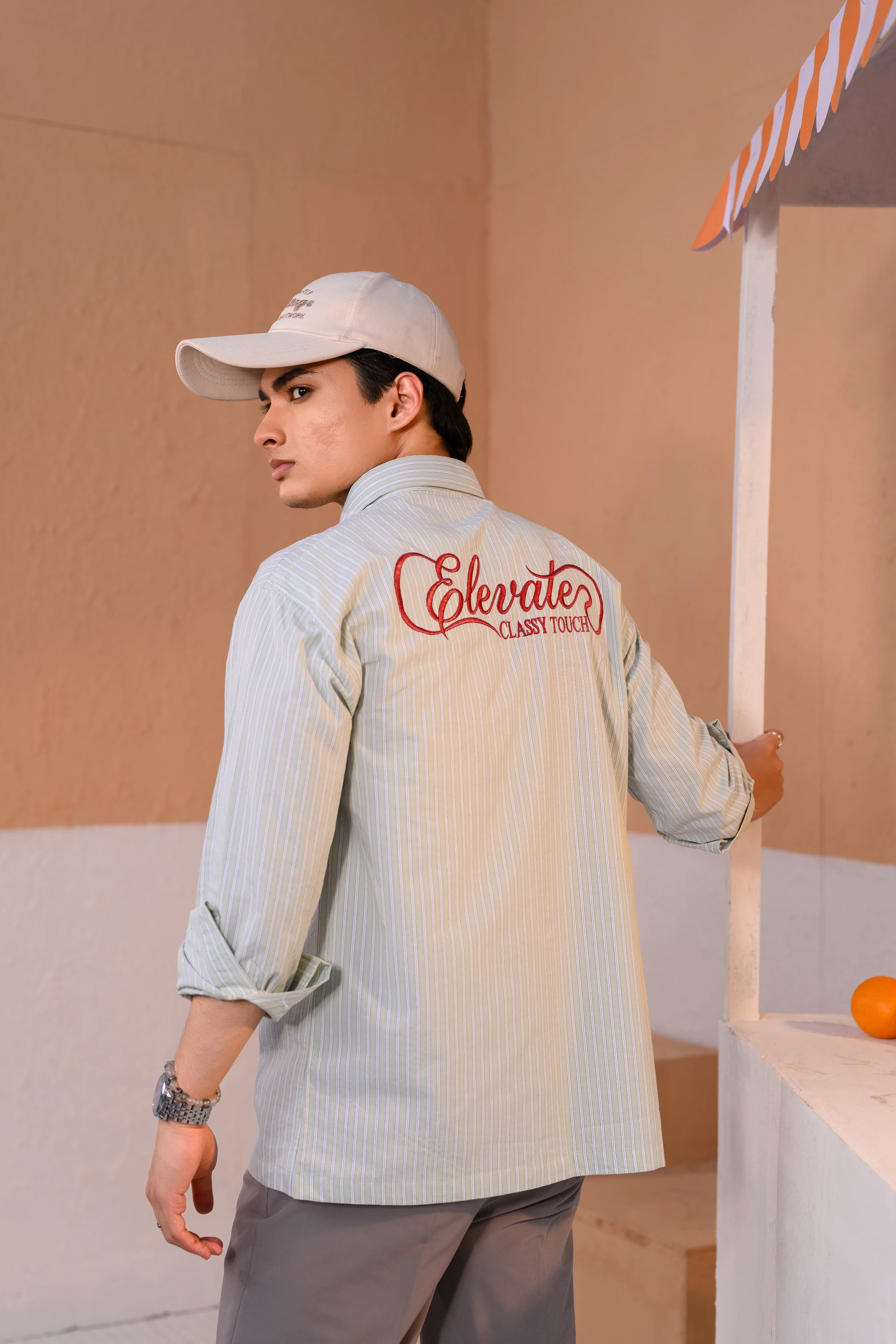 Casual Embo Stripe Shirt | Paste