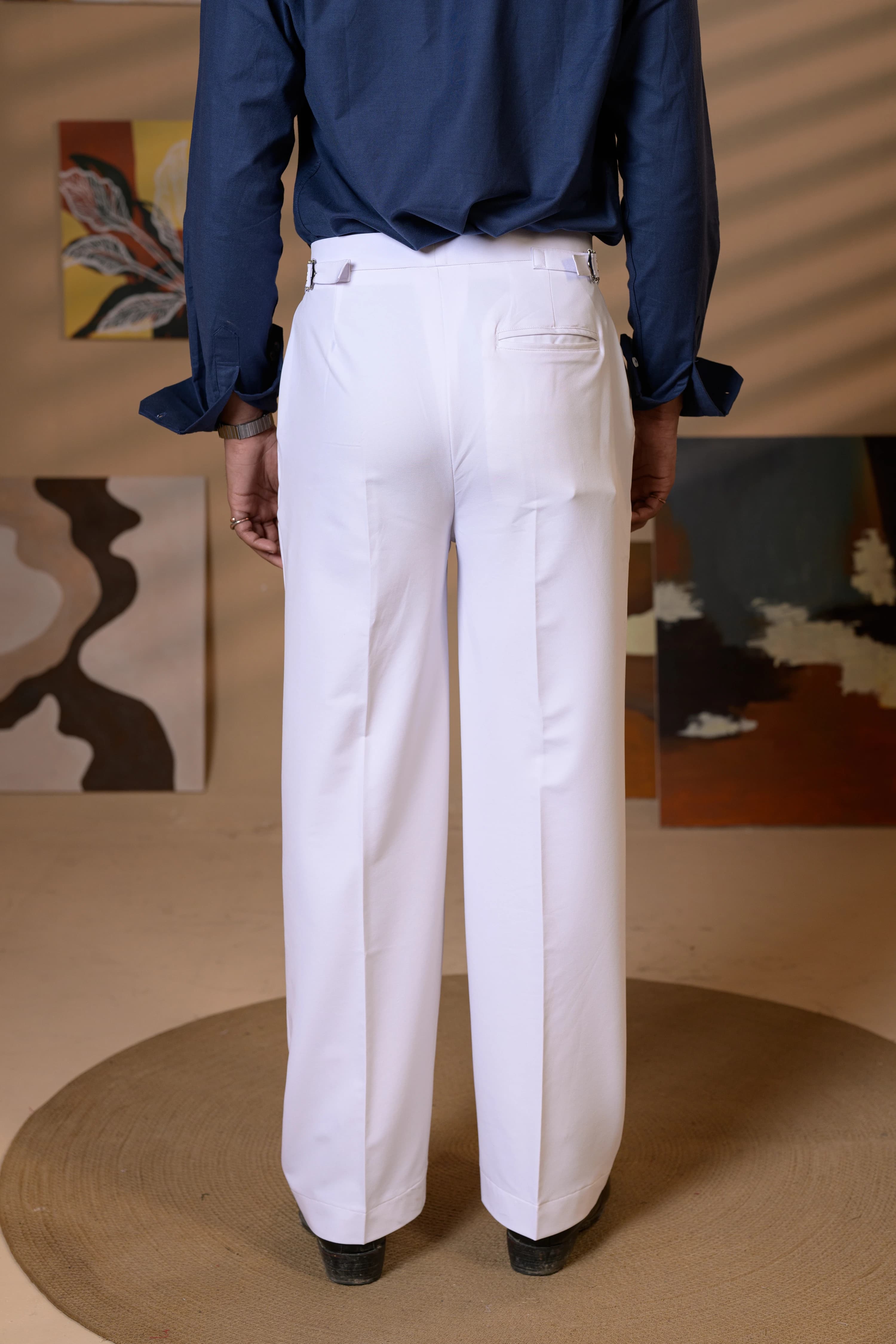 White | Straight Wide Leg Pant thumbnail 5