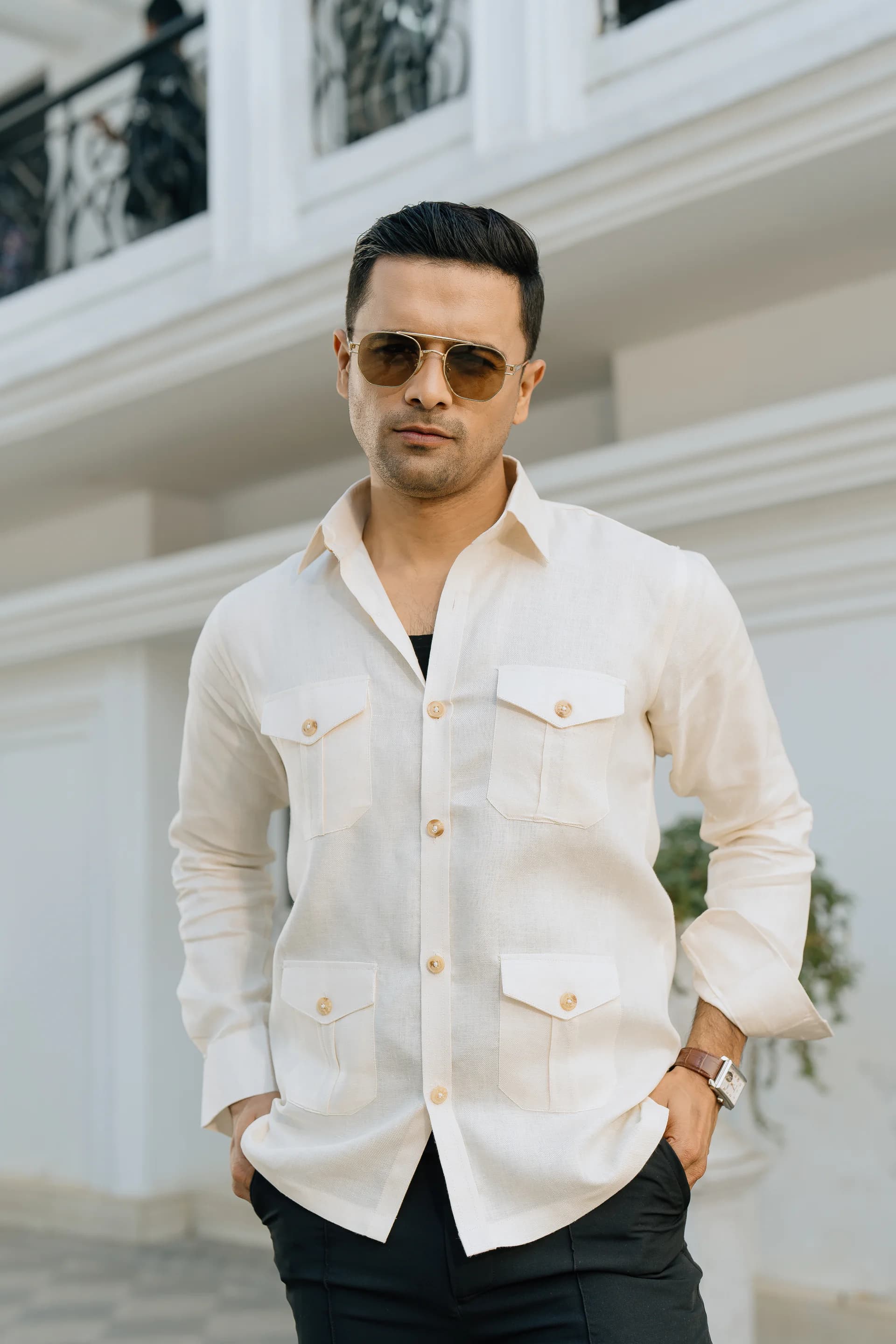 Safari Linen Shirt - Cream