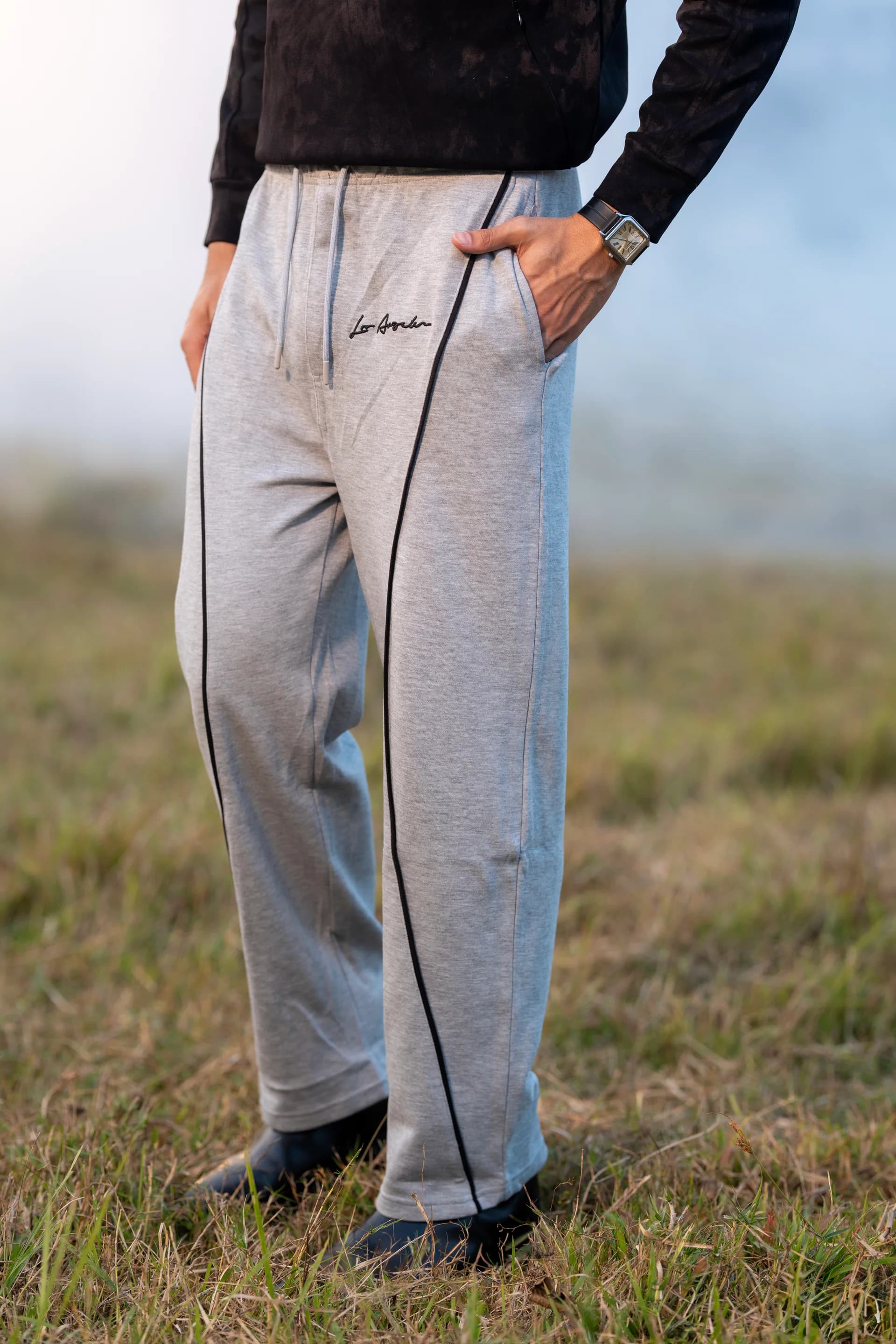Stripe Baggy Jogger - Grey