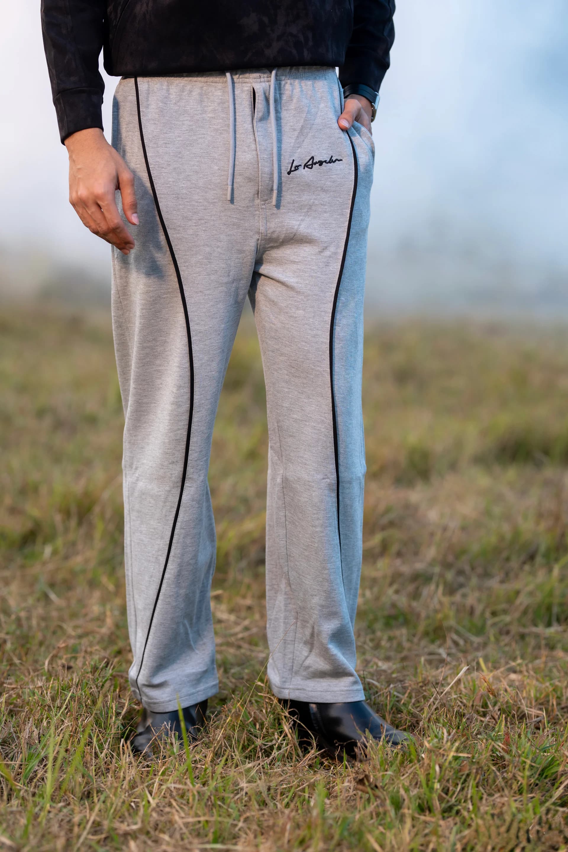 Stripe Baggy Jogger - Grey