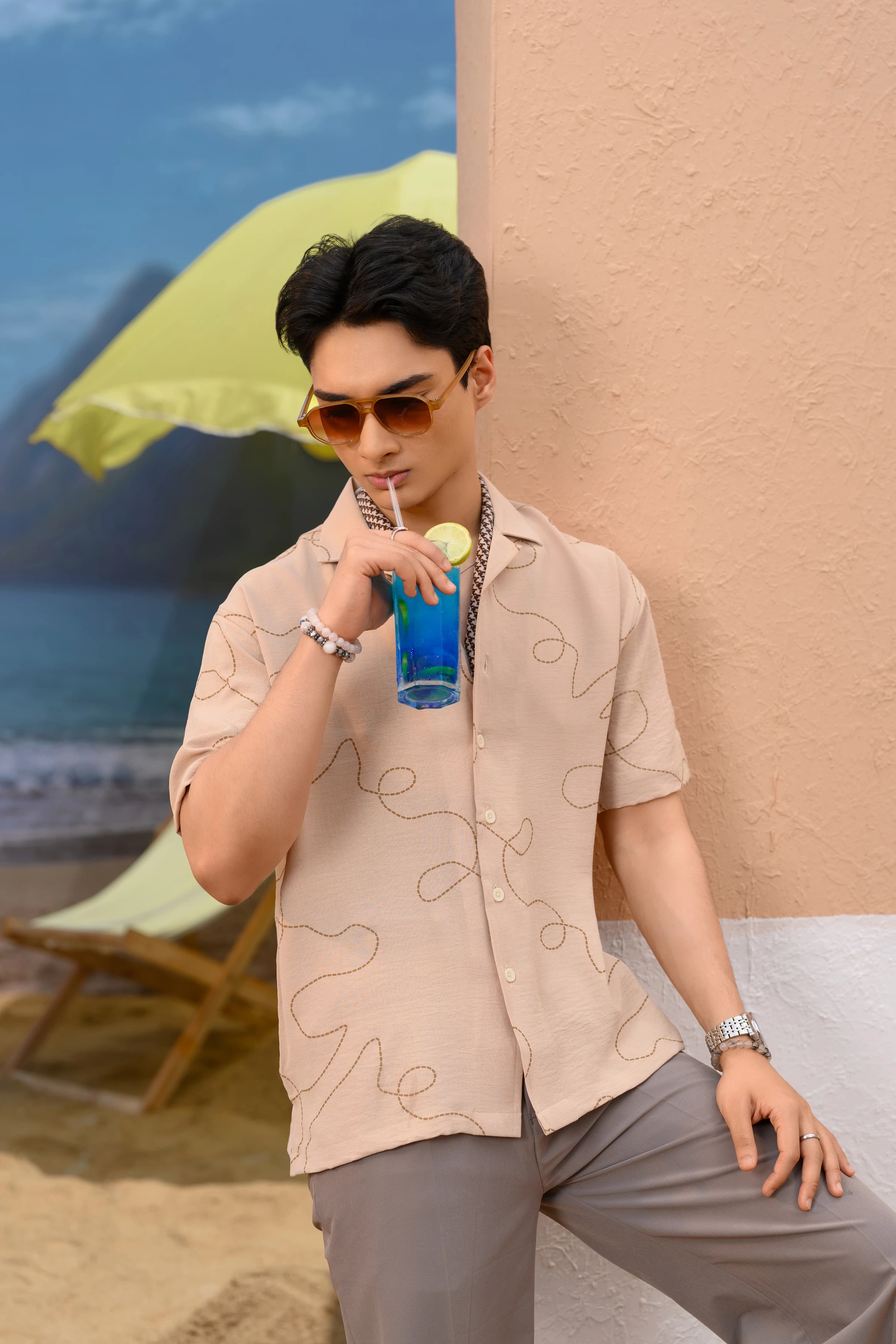 Relaxed Drop Shoulder Shirt | Brown