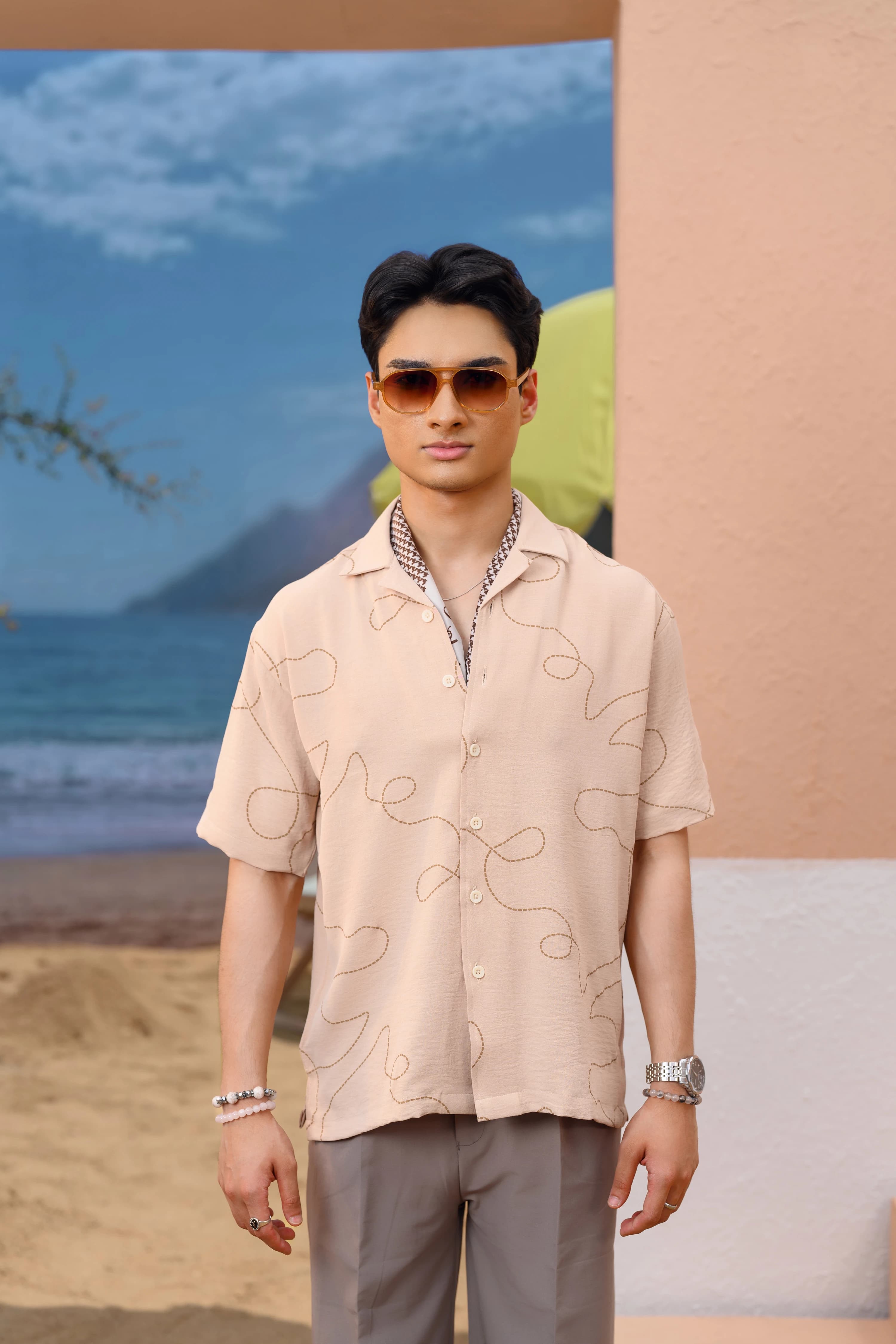 Relaxed Drop Shoulder Shirt | Brown