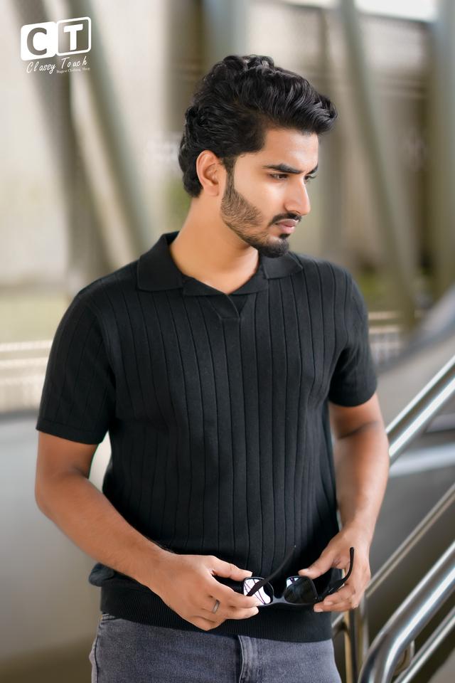 Old Money polo T shirt | Black