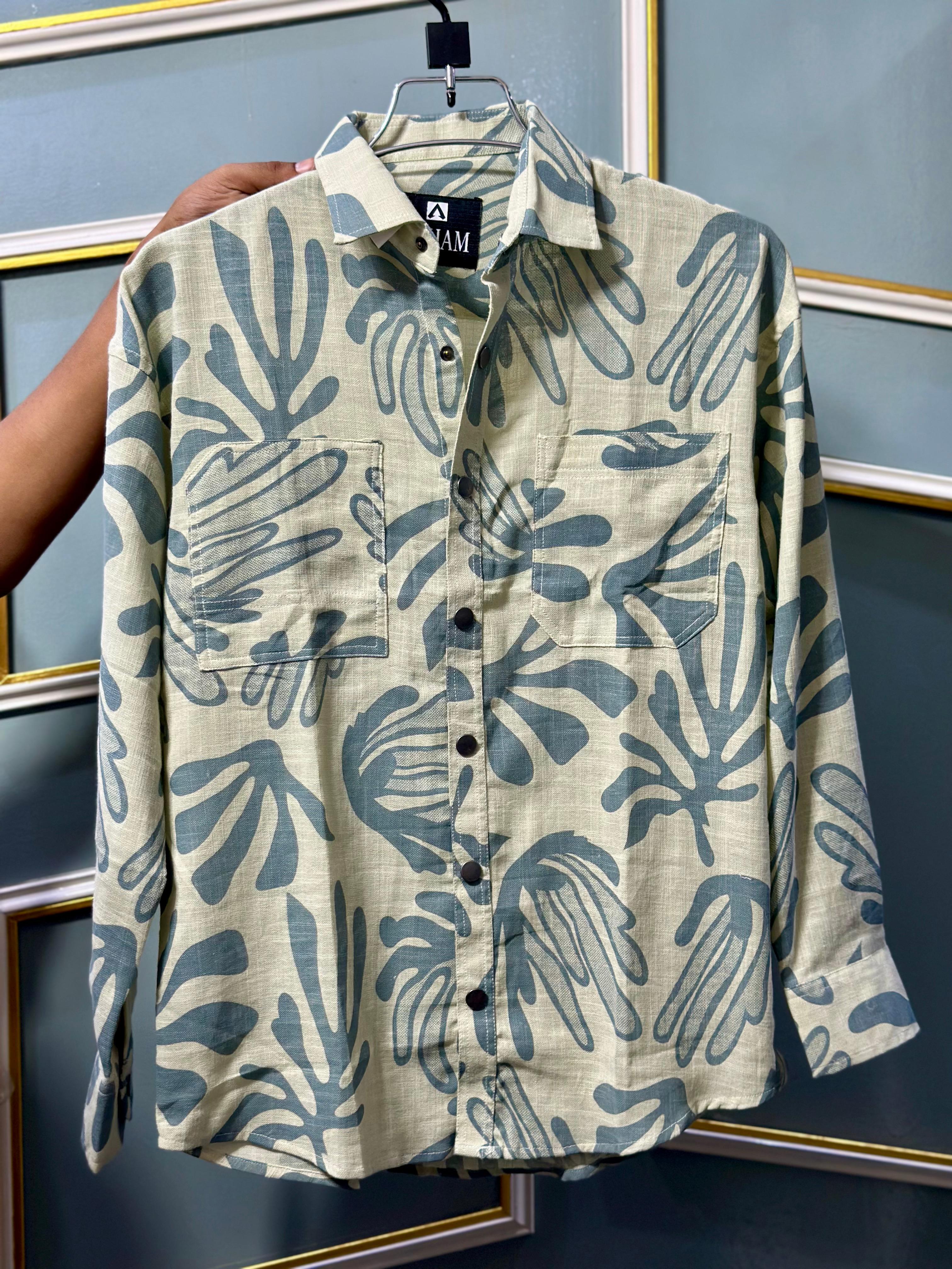 Down Shoulder Full Sleeve Casual Shirt