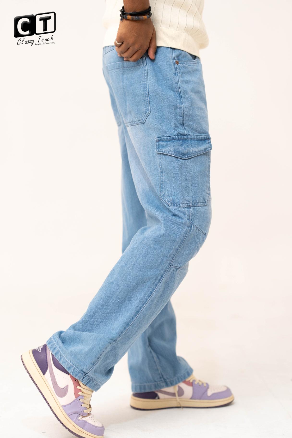 Light Blue - 6 Pocket Cargo Baggy
