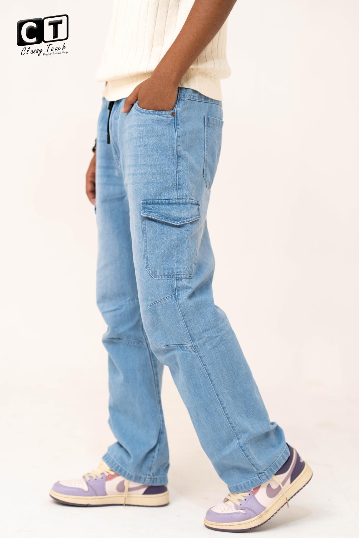 Light Blue - 6 Pocket Cargo Baggy