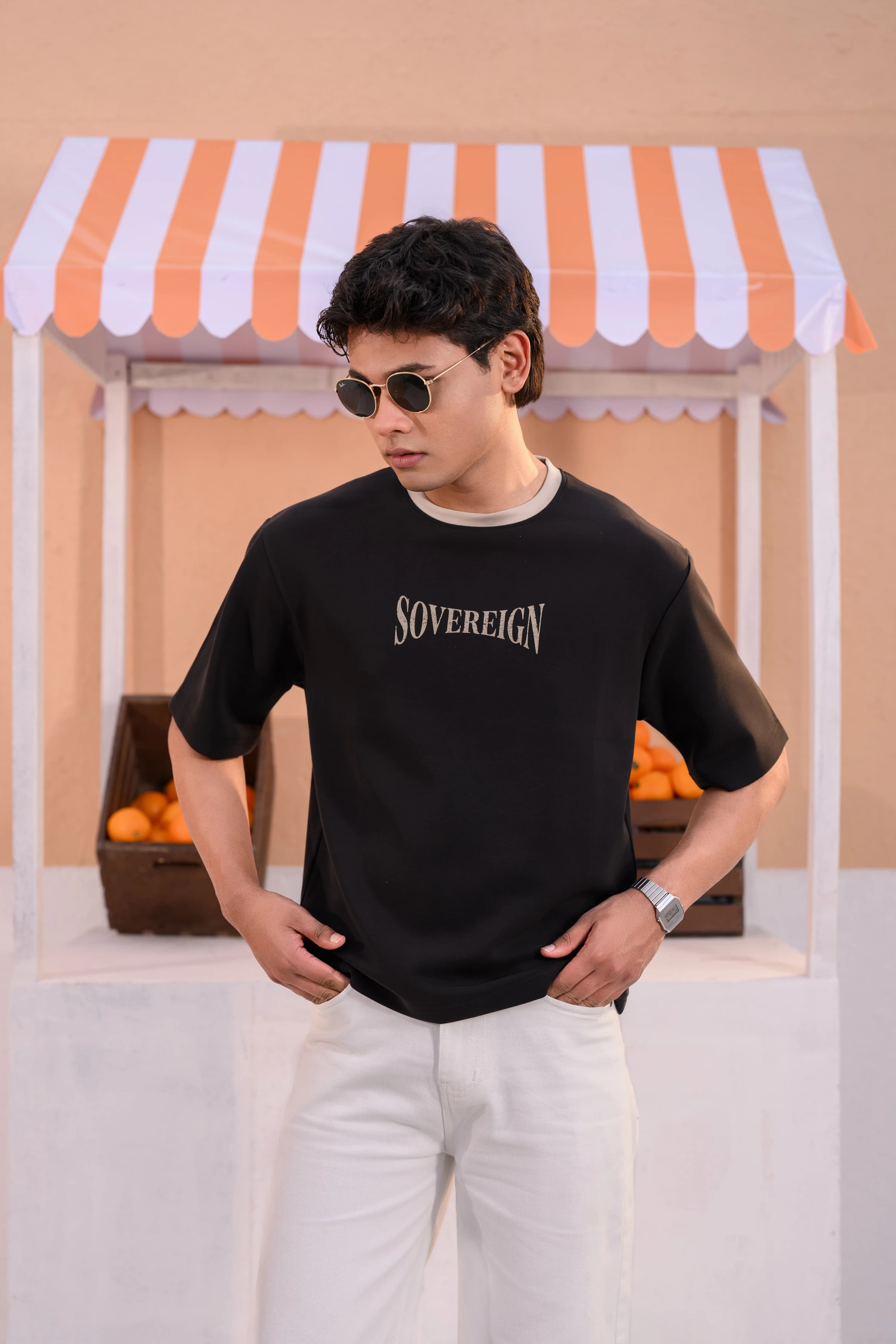 Boxy Cropped Top | Black