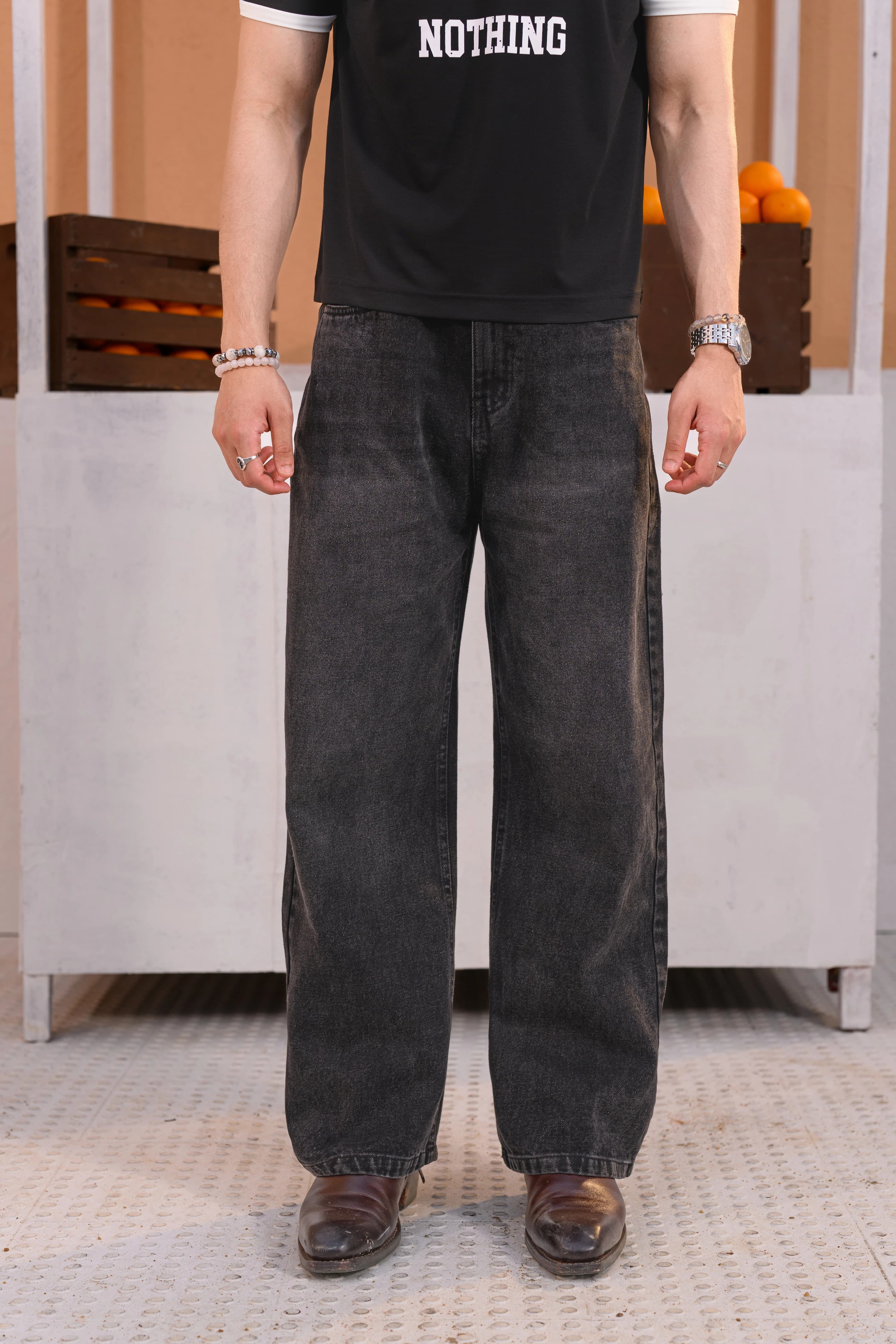 Deep Gray Baggy Jeans