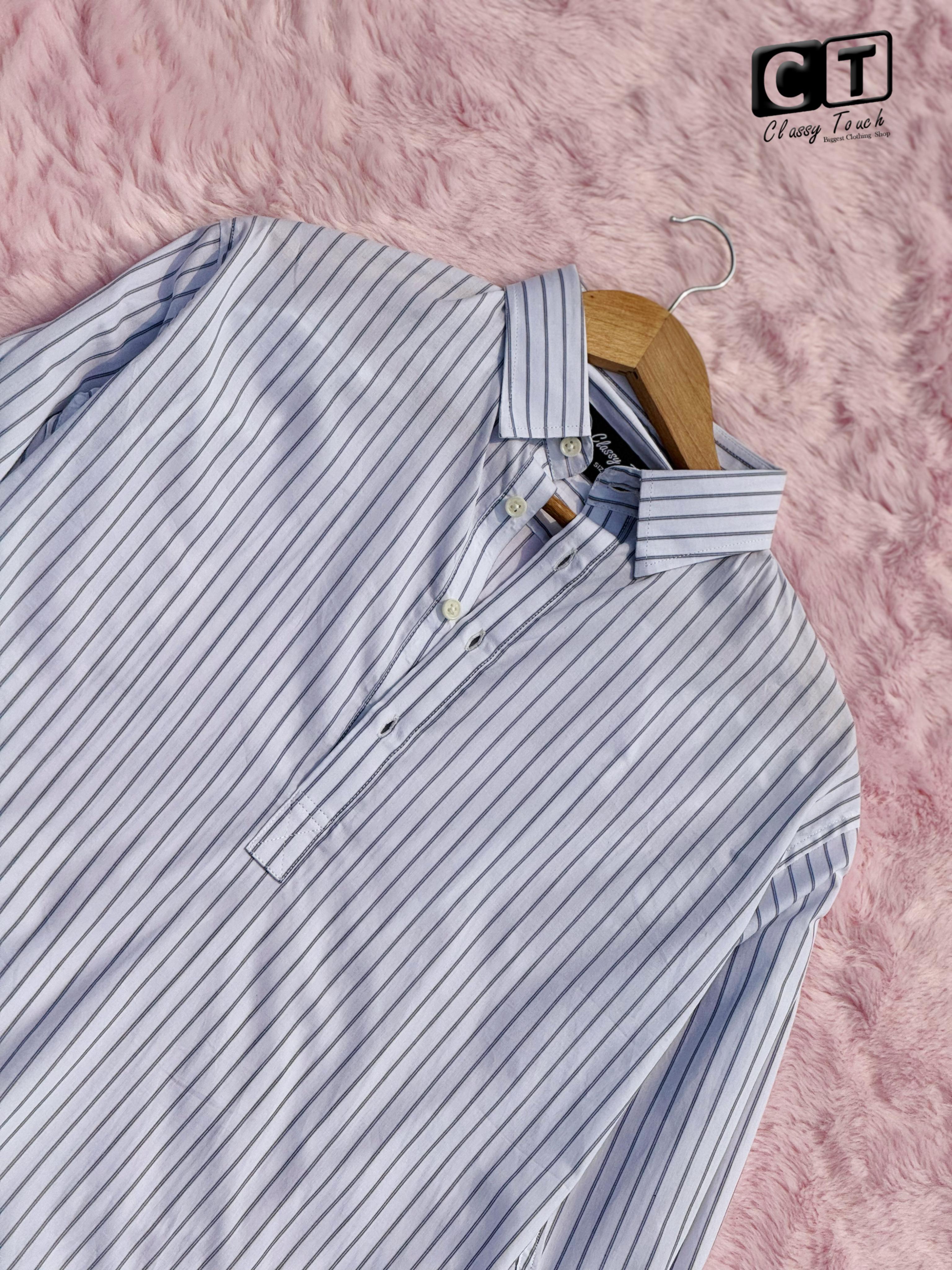 Half Collar Casual Shirt - White