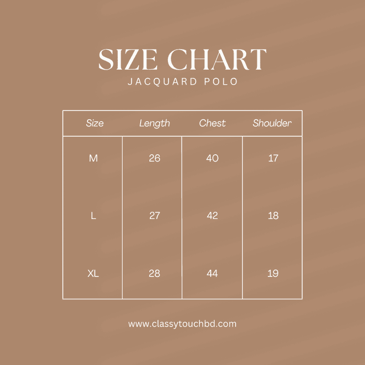 Jacquard Knitted Polo - White Size Chart
